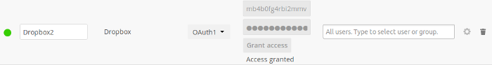 Configuration Dropbox dans ownCloud.