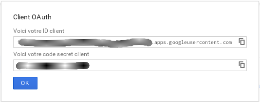 ID client et code secret client.